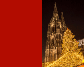 La catedral de Colonia tras un &aacute;rbol de Navidad iluminado